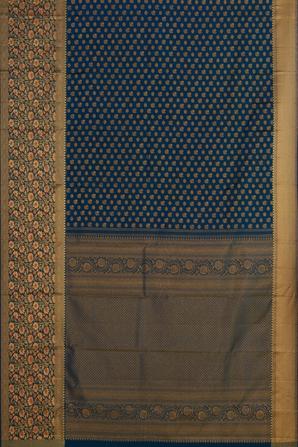 Image of Peacock Blue Brocade Kanchipattu Saree